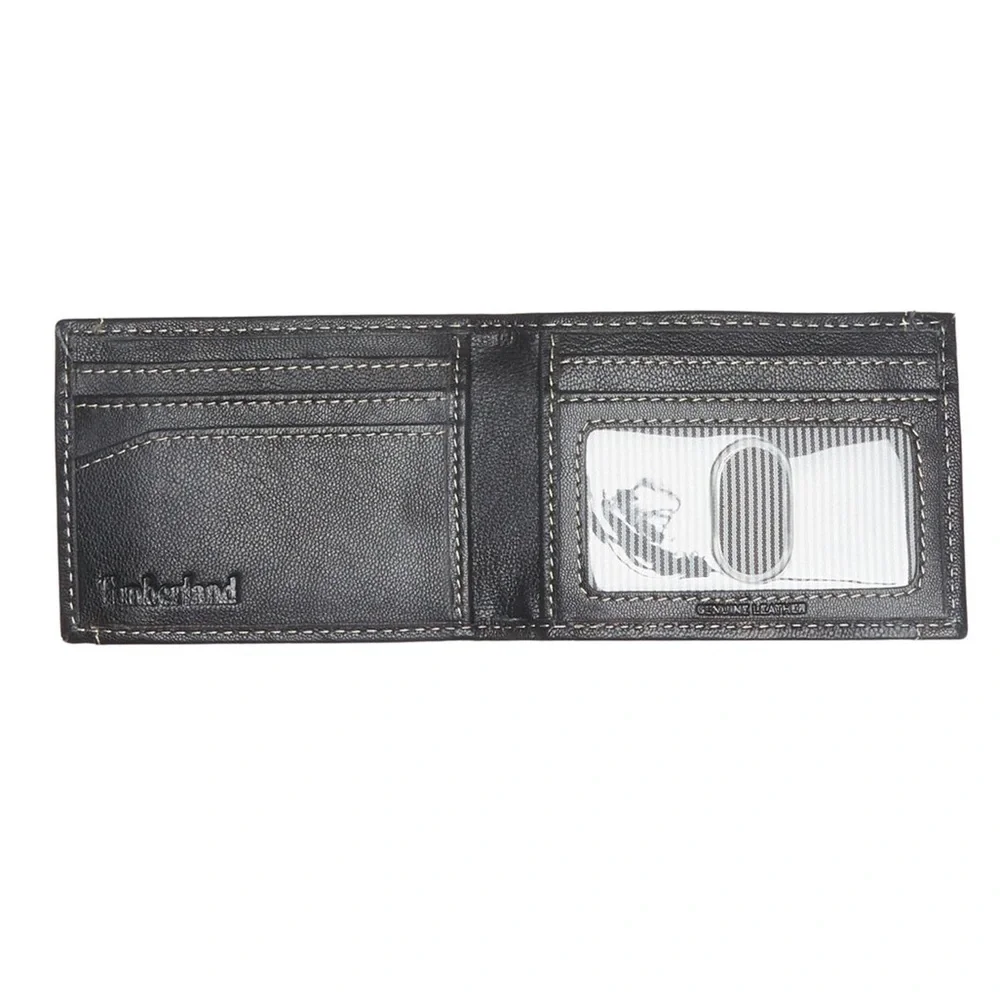 TIMBERLAND BLIX LEATHER WALLET WITH MONEY CLIP BLACK NWOT